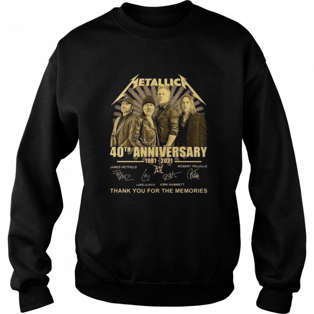 Metallica 40Th Anniversary Thank You For The Memories Signatures Sweatshirt